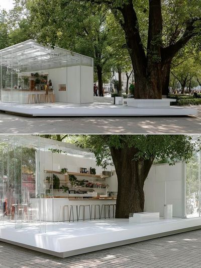 Glass Pavilion in the Park Poster. poster