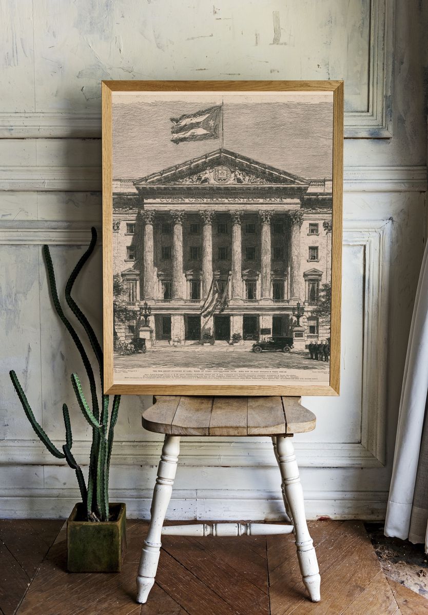 Cuban Central Bank Sketch Poster. — room view 1