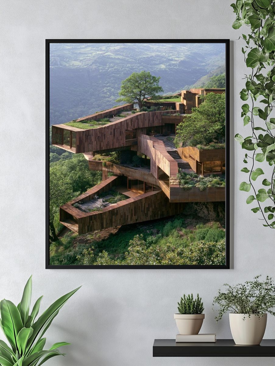 Cliffside Eco House Photography Poster. — room view 4