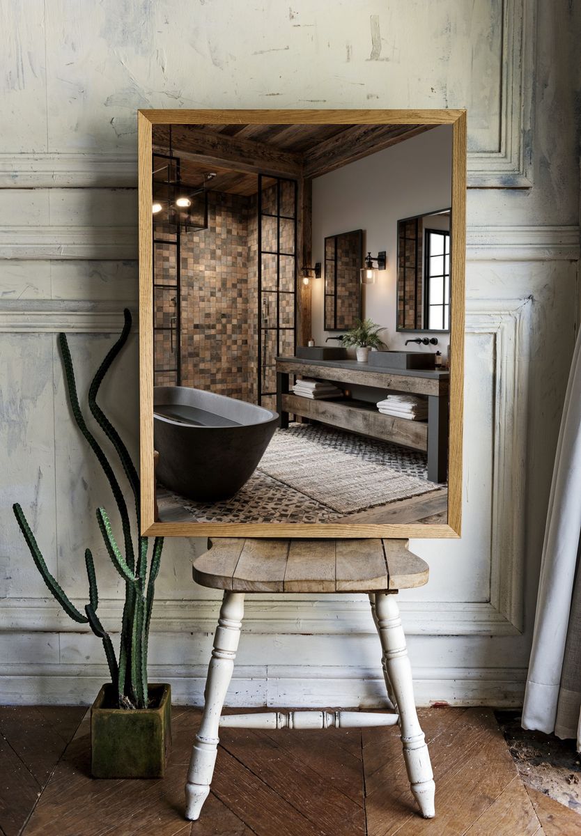 Rustic Spa Bathroom Interior Print. — room view 1