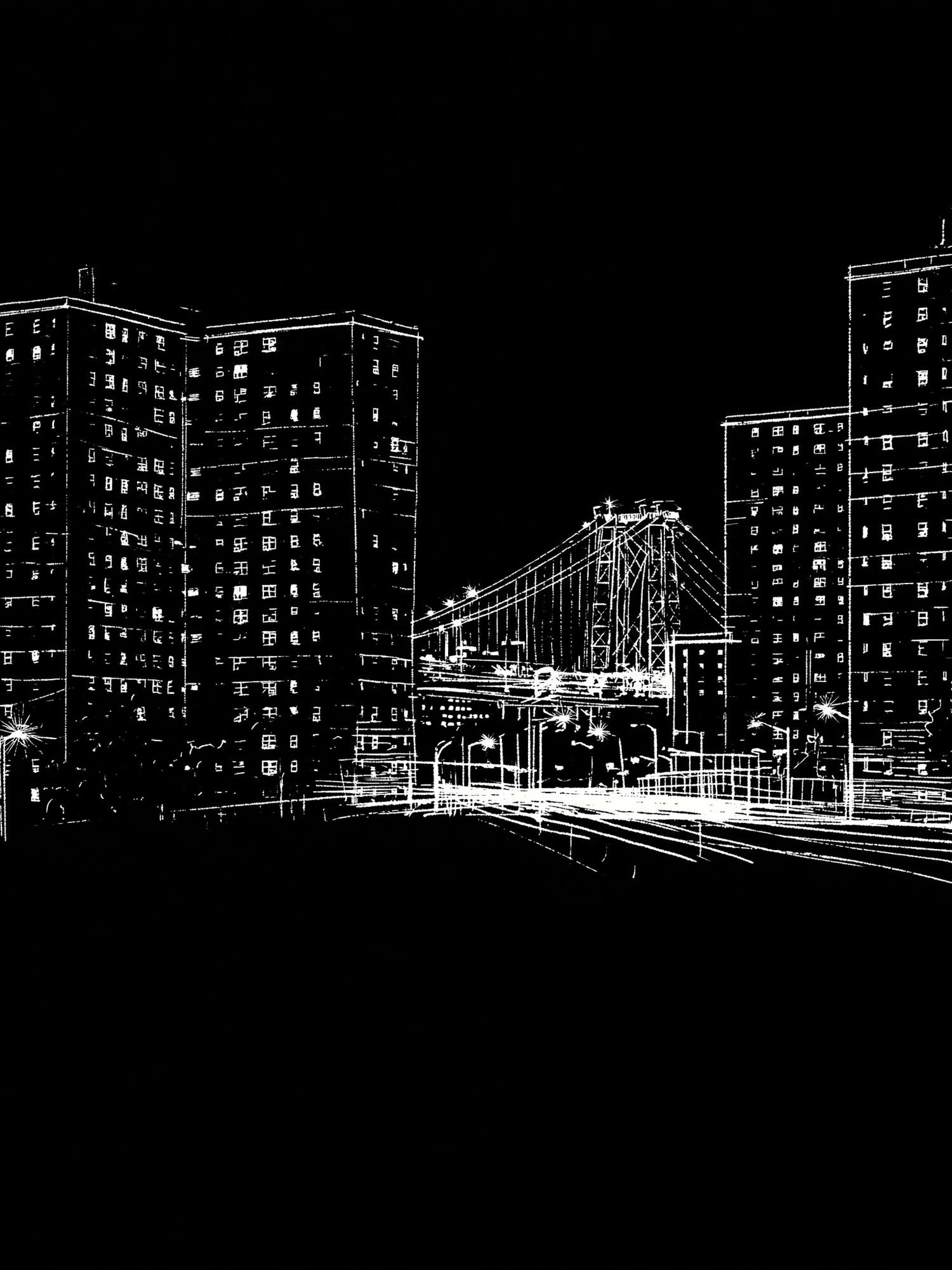City Skyline Line Art Poster. poster detail