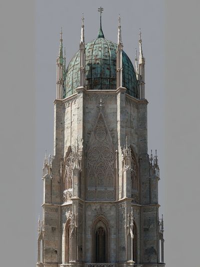 Gothic Cathedral Tower Architecture Print. poster
