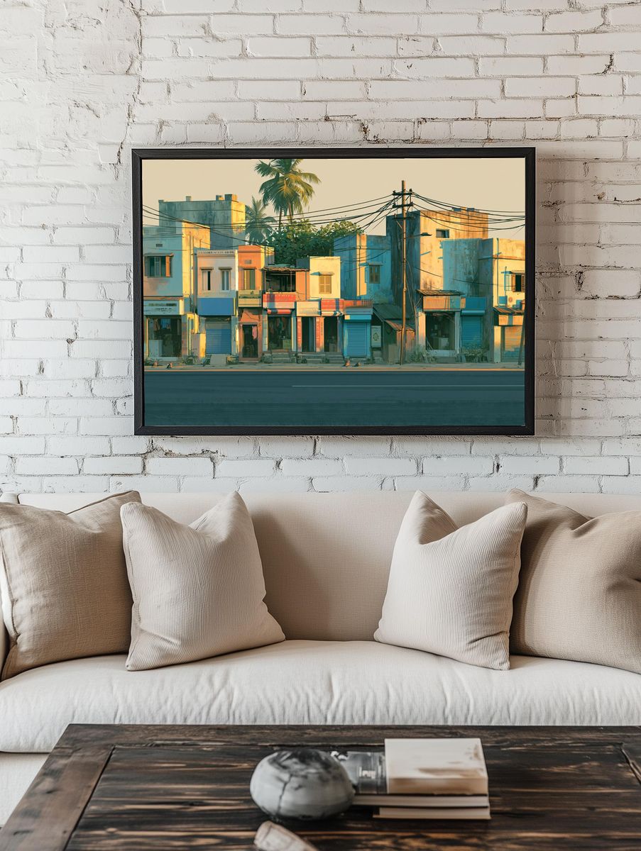 Tropical Streetfront Architecture Poster. — room view 1
