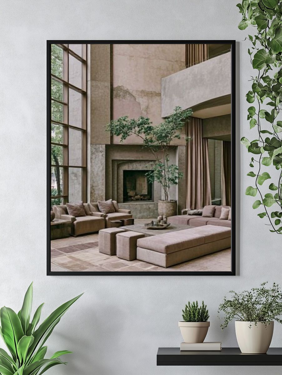 Modern Minimalist Living Room Poster. — room view 4
