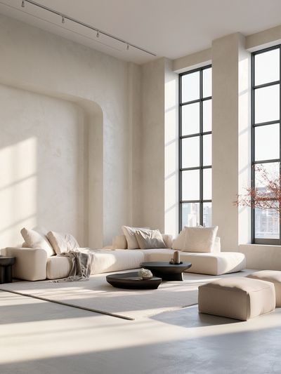 Minimalist Beige Living Room Poster.