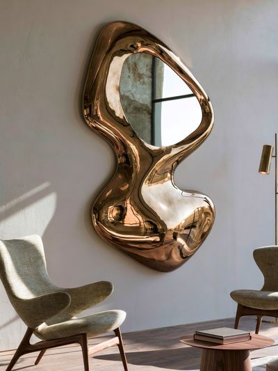 Modern Sculptural Mirror Poster. poster
