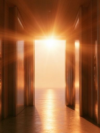 Golden Corridor Light Poster. poster — architecture art