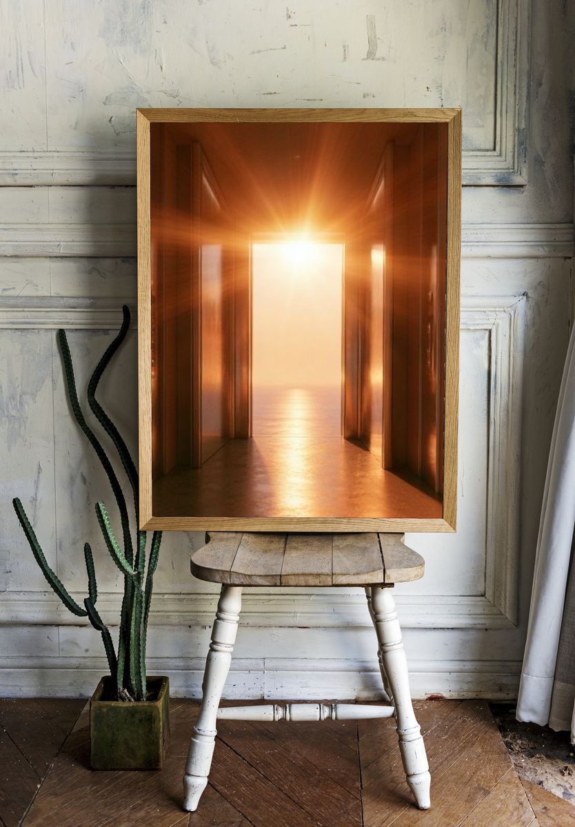 Golden Corridor Light Poster. — room view 1