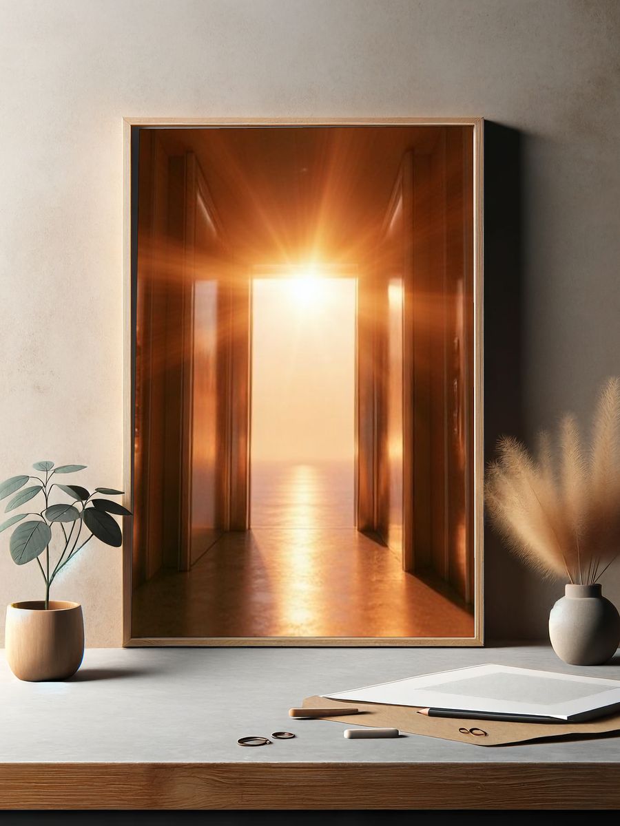 Golden Corridor Light Poster. — room view 2