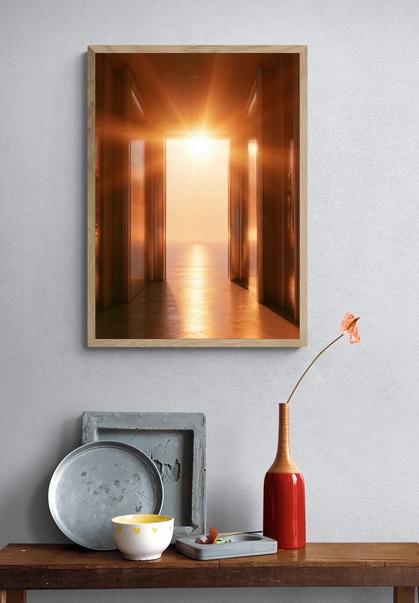 Golden Corridor Light Poster. — room view 3