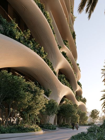 Futuristic Palm Building Architecture Print.