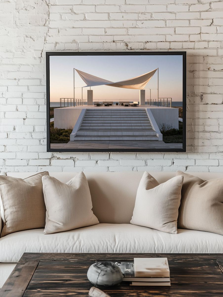 Seaside Pavilion Architecture Poster. room preview