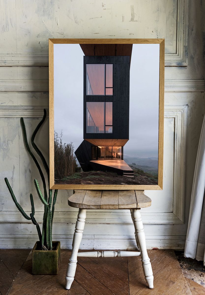 Modern Cliffside House Photography Poster. — room view 1