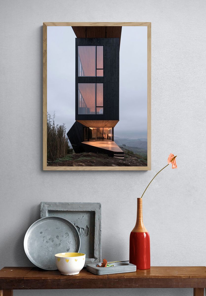 Modern Cliffside House Photography Poster. — room view 3