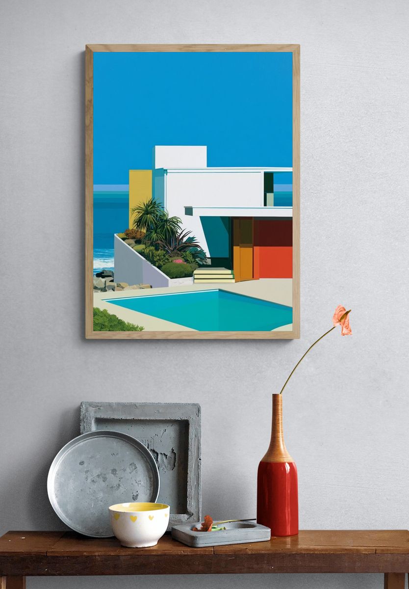 Modern Coastal House Poster. — room view 3