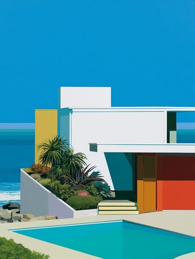 Modern Coastal House Poster. poster