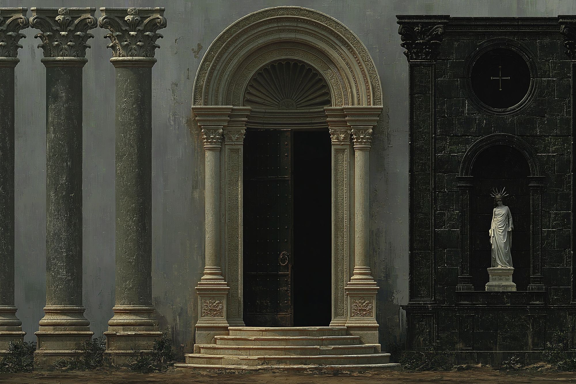 Ancient Facade Architecture Print. poster detail
