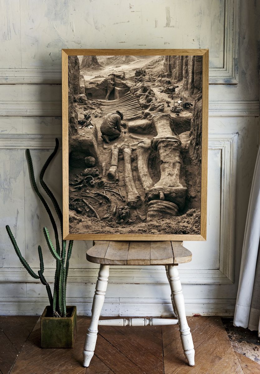 Archaeological Excavation Scene Photography Poster. — room view 1