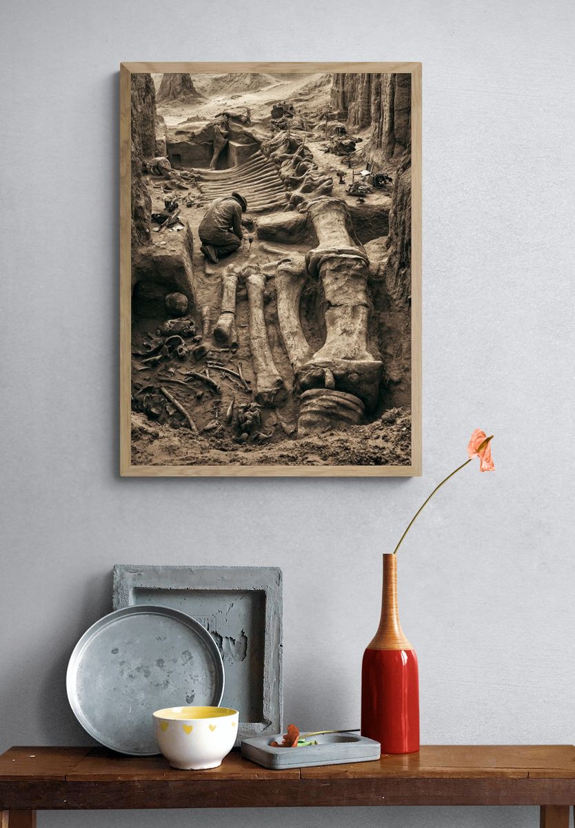 Archaeological Excavation Scene Photography Poster. — room view 3