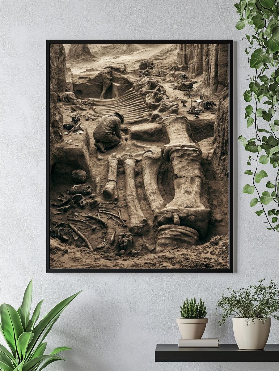 Archaeological Excavation Scene Photography Poster. — room view 4