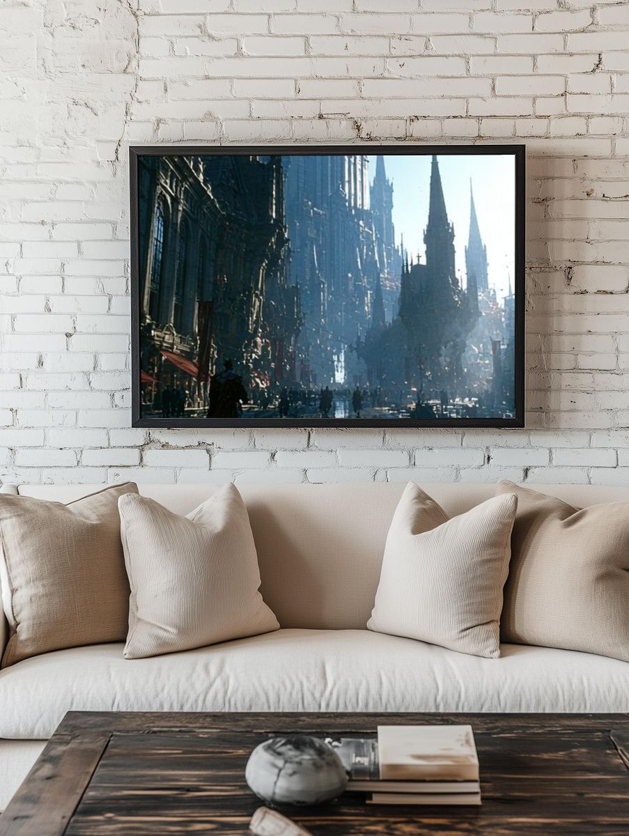 Gothic Cityscape Photography Poster. room preview