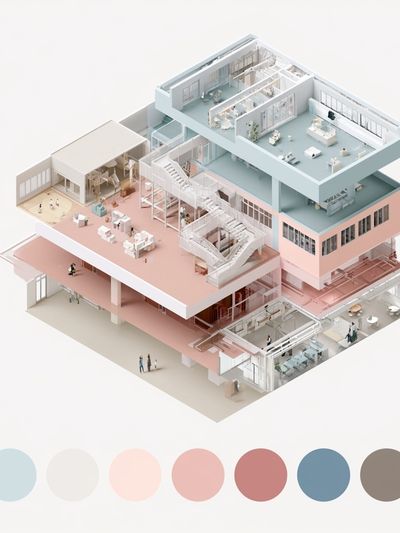Pastel Architectural Cutaway Poster.