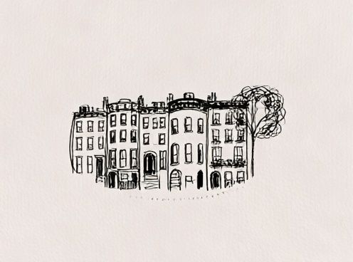 City Townhouses Line-Art Poster. poster detail
