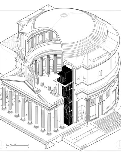 Architectural Cutaway Line Art Poster. poster