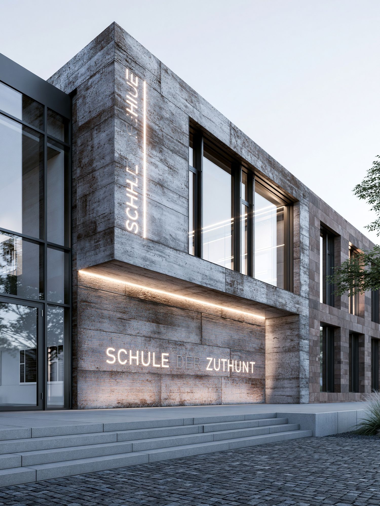 Modern School Facade Architecture Print. poster detail