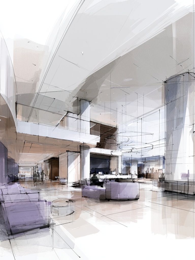 Modern Atrium Interior Print. poster detail