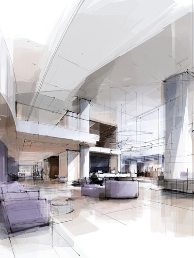 Modern Atrium Interior Print. poster