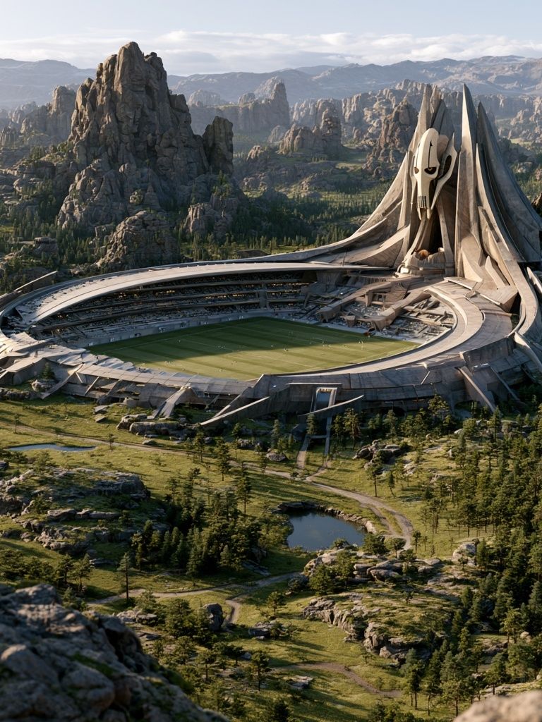 Fantasy Mountain Stadium Print. poster detail