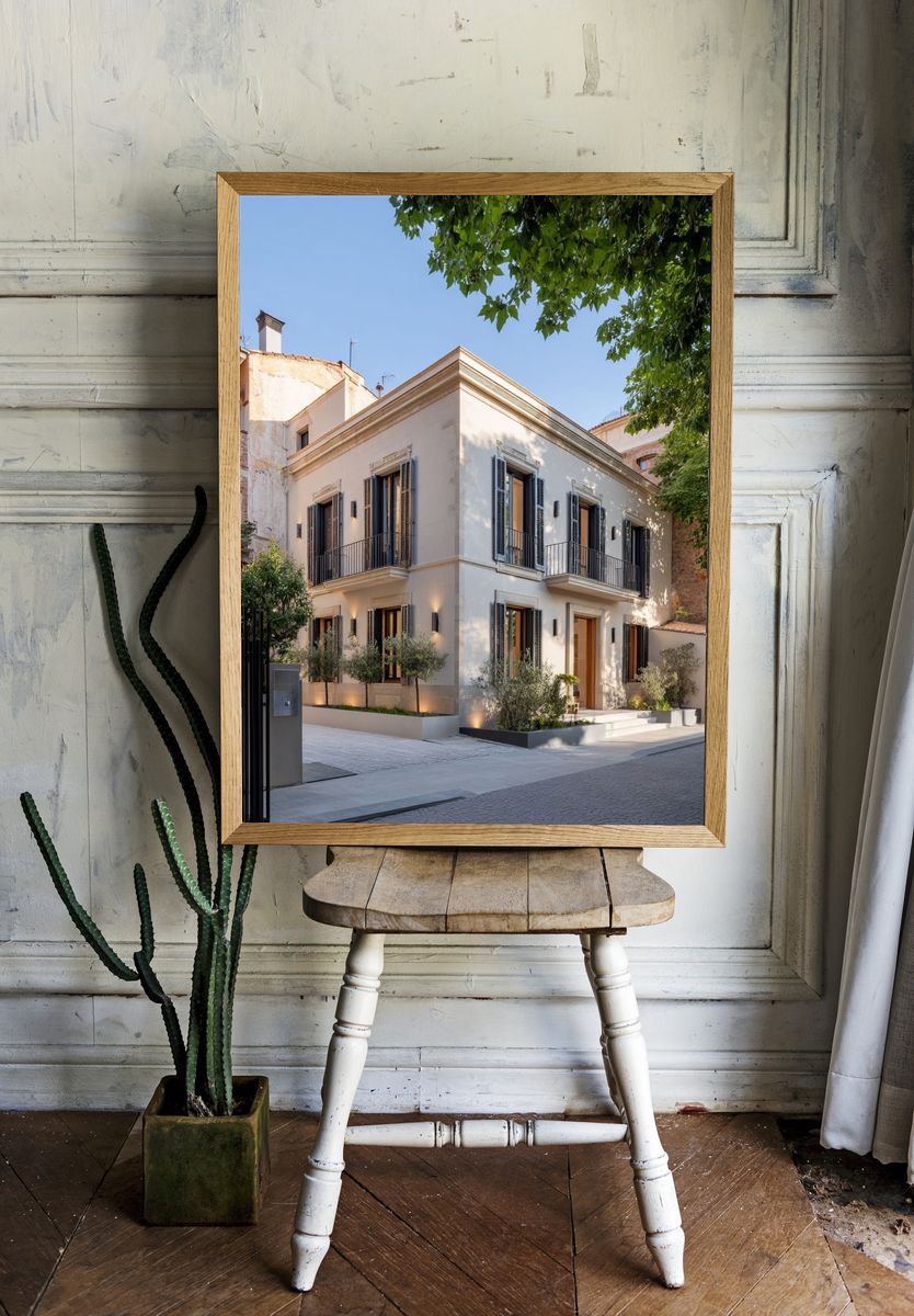 Mediterranean Villa Facade Photography Poster. room preview