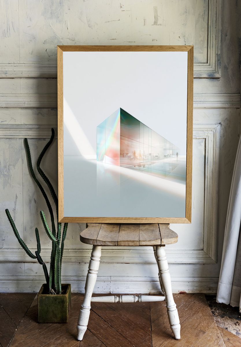 Glass Pavilion Architecture Print. room preview
