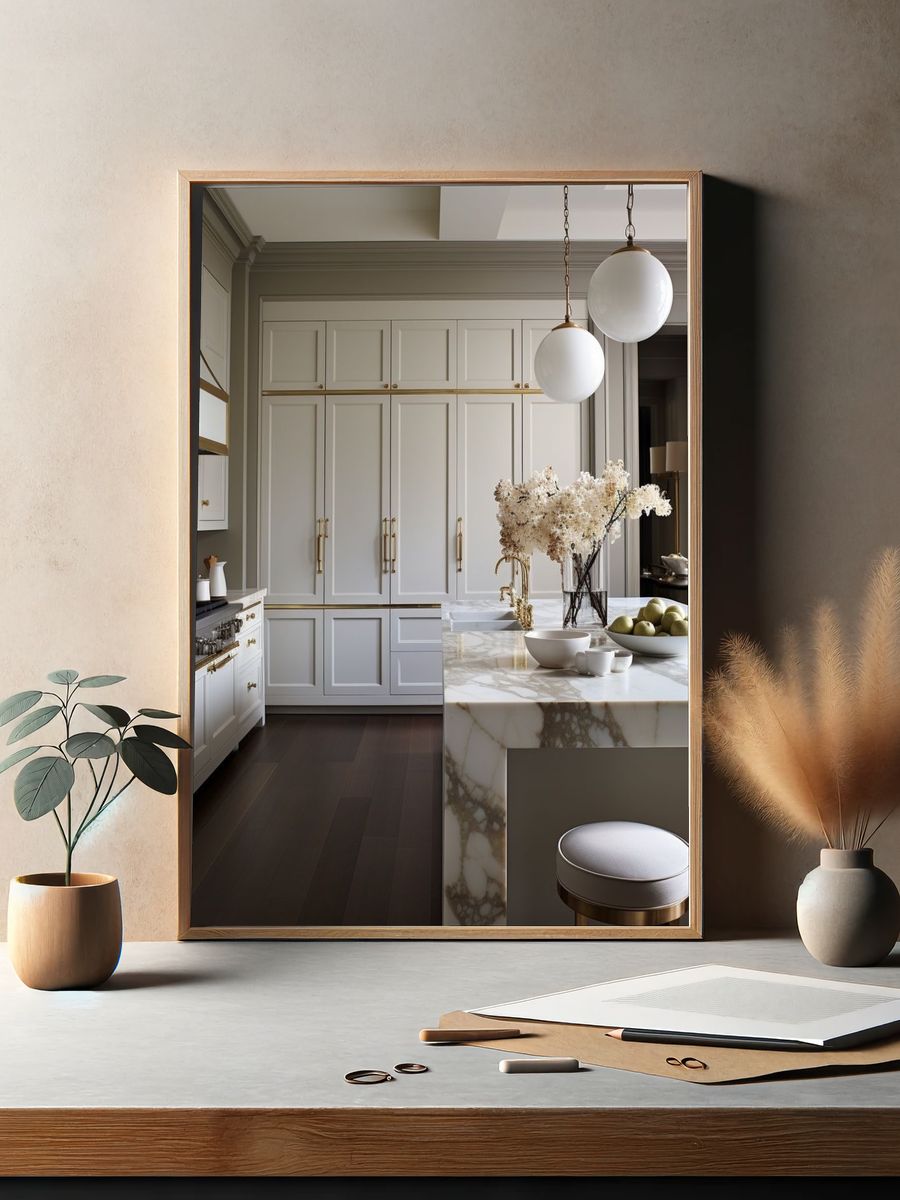 Elegant Marble Kitchen Interior Print. — room view 2