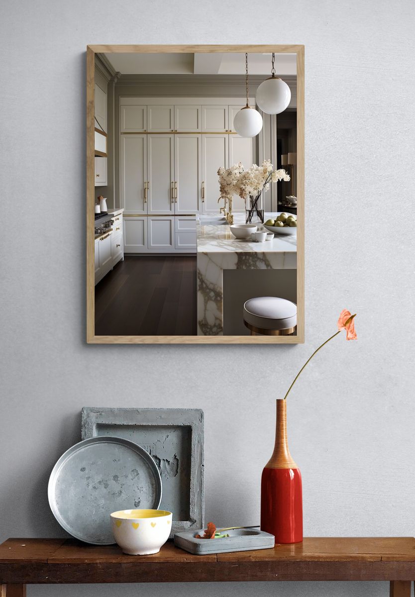 Elegant Marble Kitchen Interior Print. — room view 3