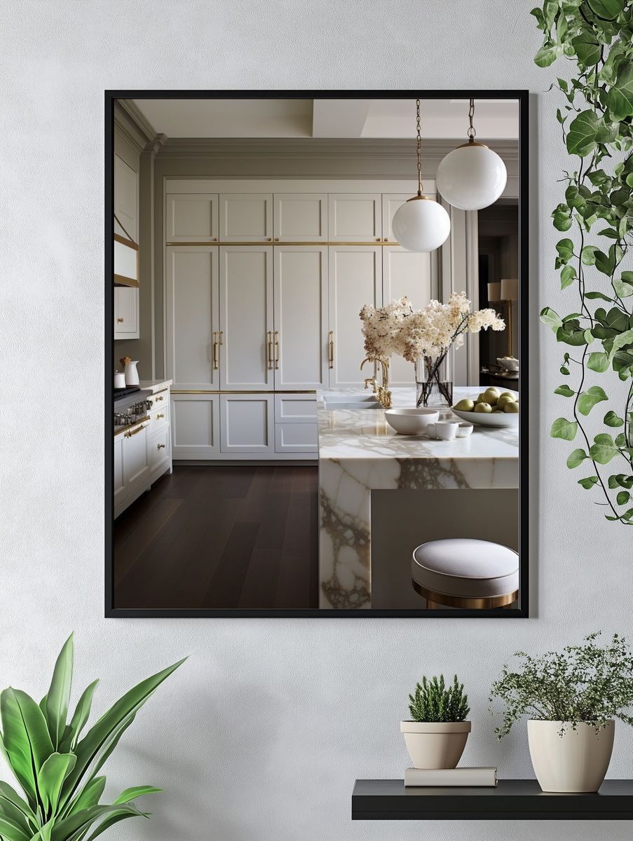Elegant Marble Kitchen Interior Print. — room view 4