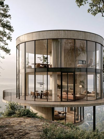Modern Glass House Architecture Poster. poster