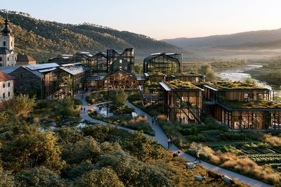 Riverside Eco Village Architecture Print.