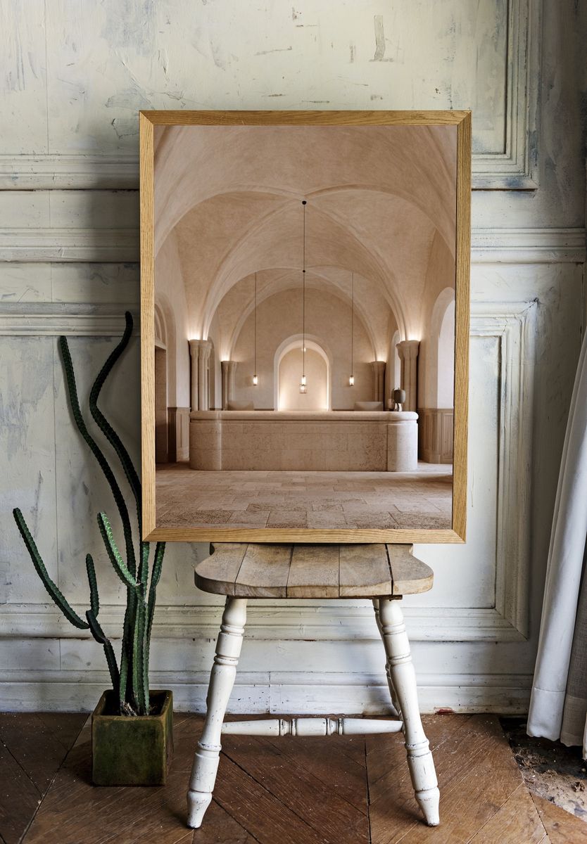 Arched Stone Interior Photography Poster. — room view 1