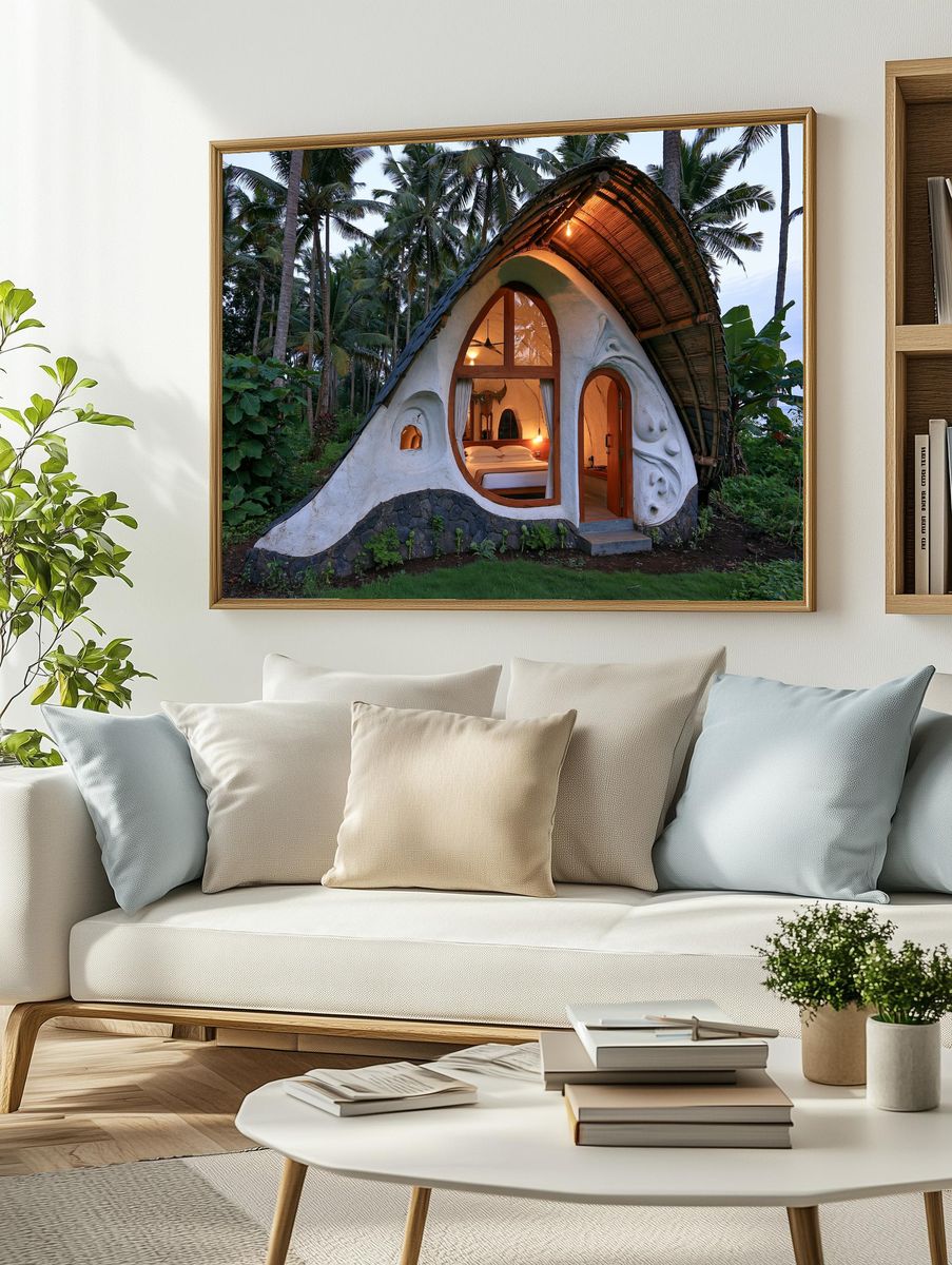 Tropical Eco Cottage Photography Poster. — room view 2
