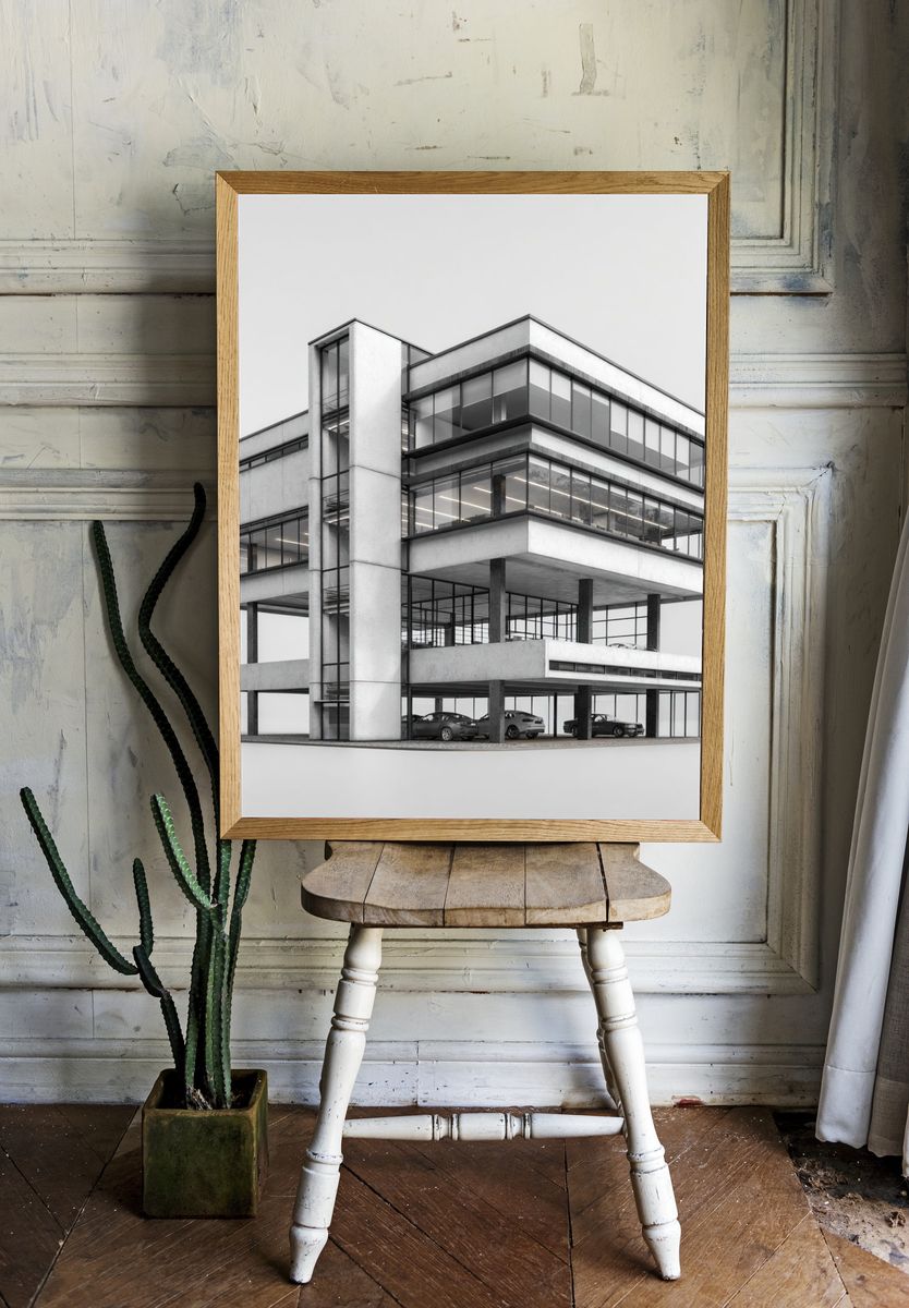 Modernist Building Photography Poster. — room view 1