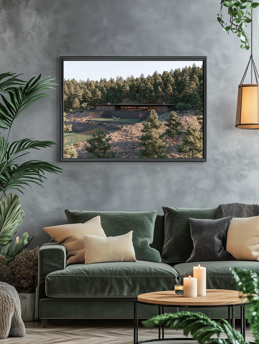 Forest Tennis Court Architecture Poster. — room view 4