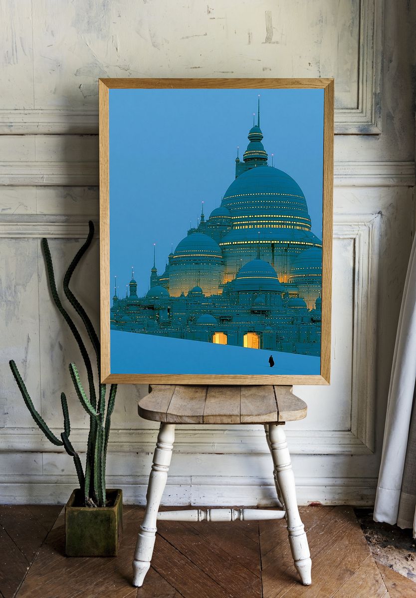 Futuristic Dome Cityscape Photography Poster. room preview