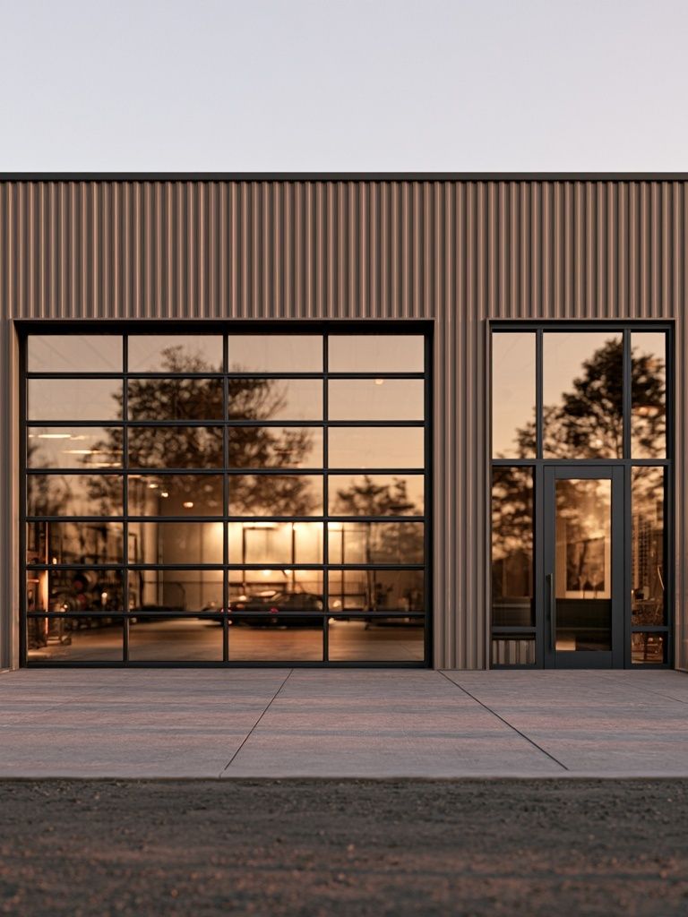 Modern Industrial Building Facade Poster. poster detail