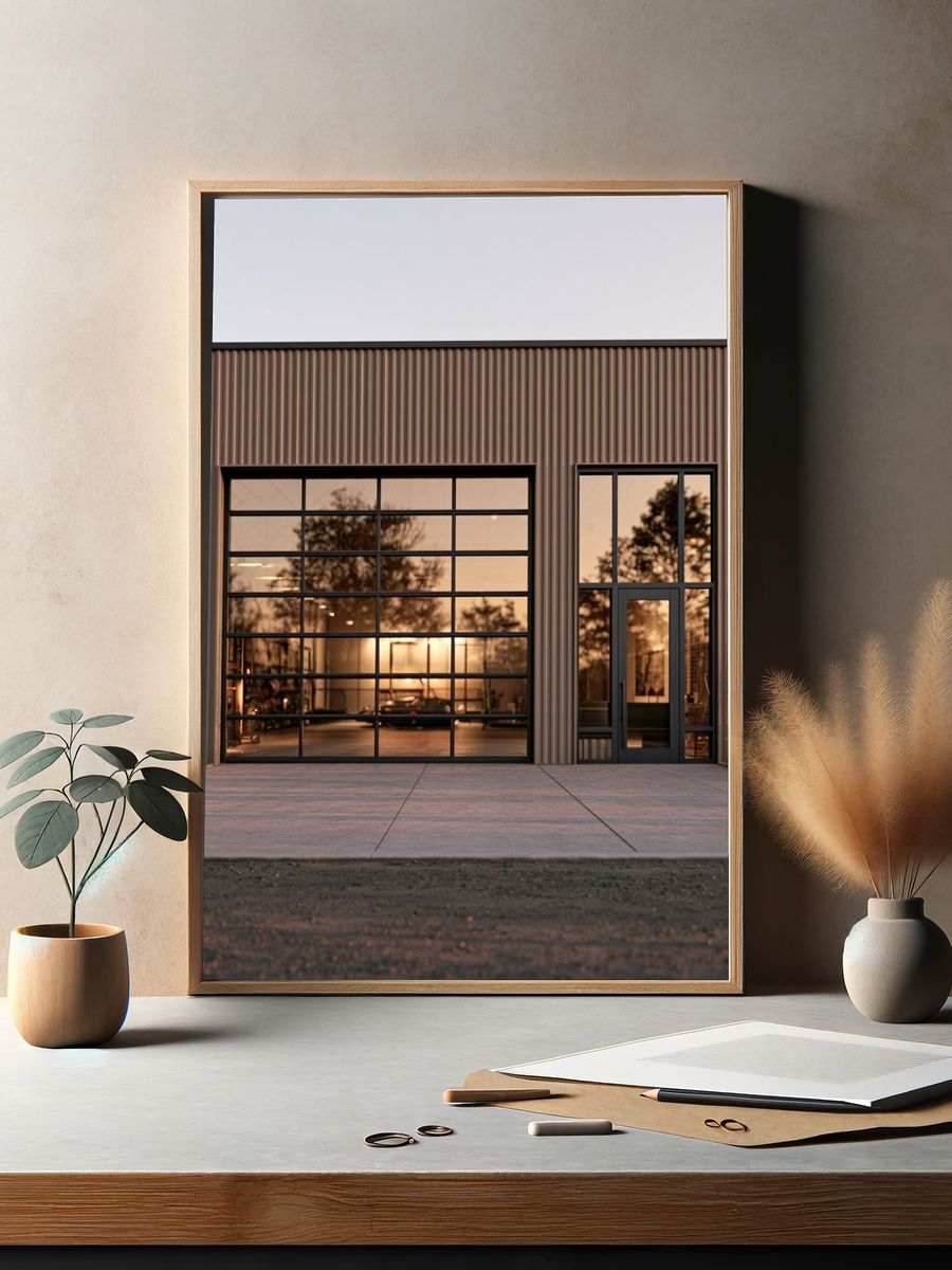 Modern Industrial Building Facade Poster. — room view 2