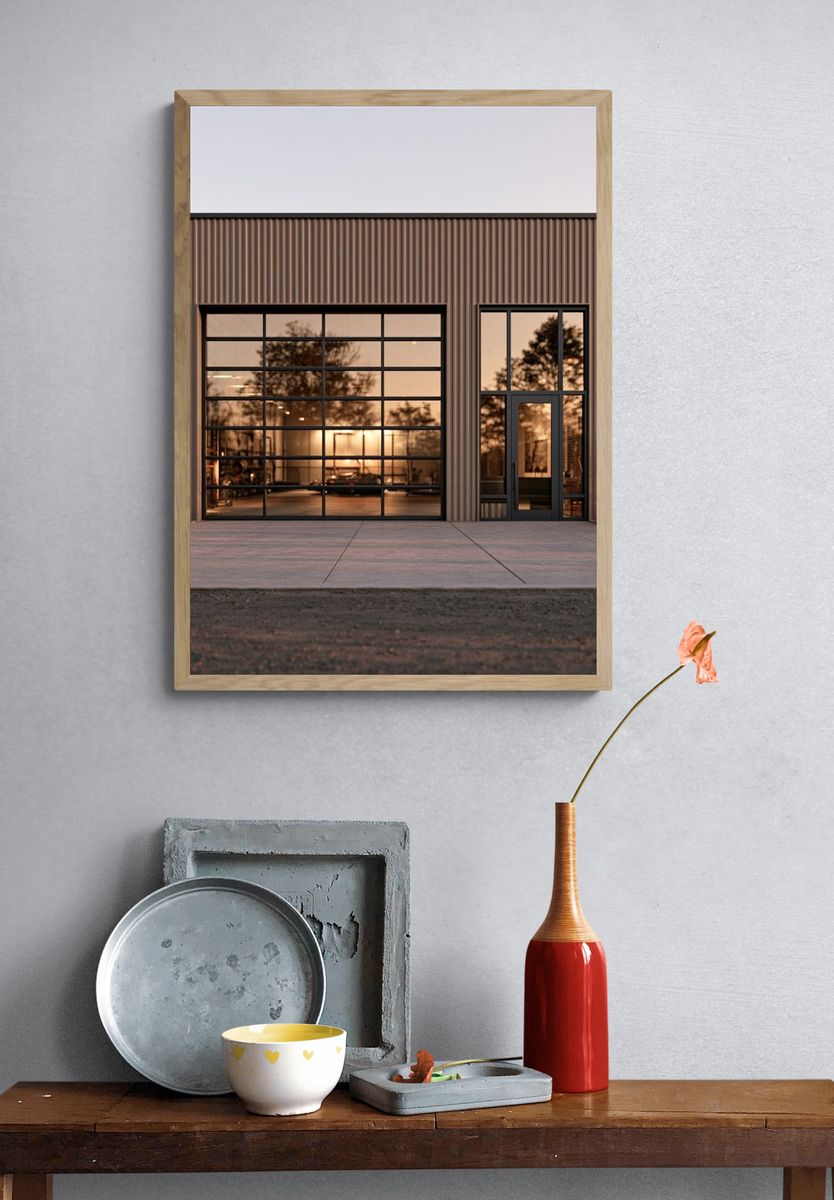 Modern Industrial Building Facade Poster. — room view 3