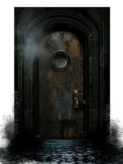 Mysterious Rusted Door Photography Poster. poster