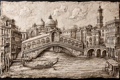 Venetian Canal Cityscape Print. poster