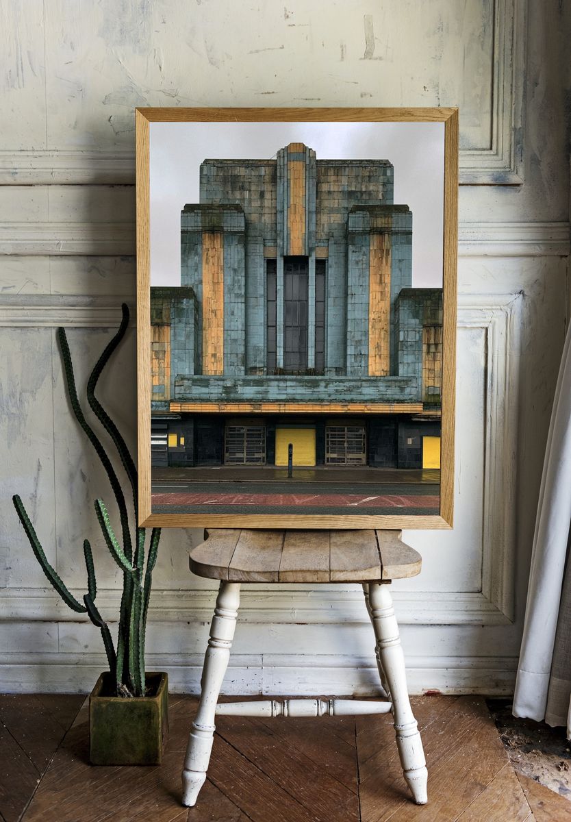Art Deco Cinema Facade Poster. room preview